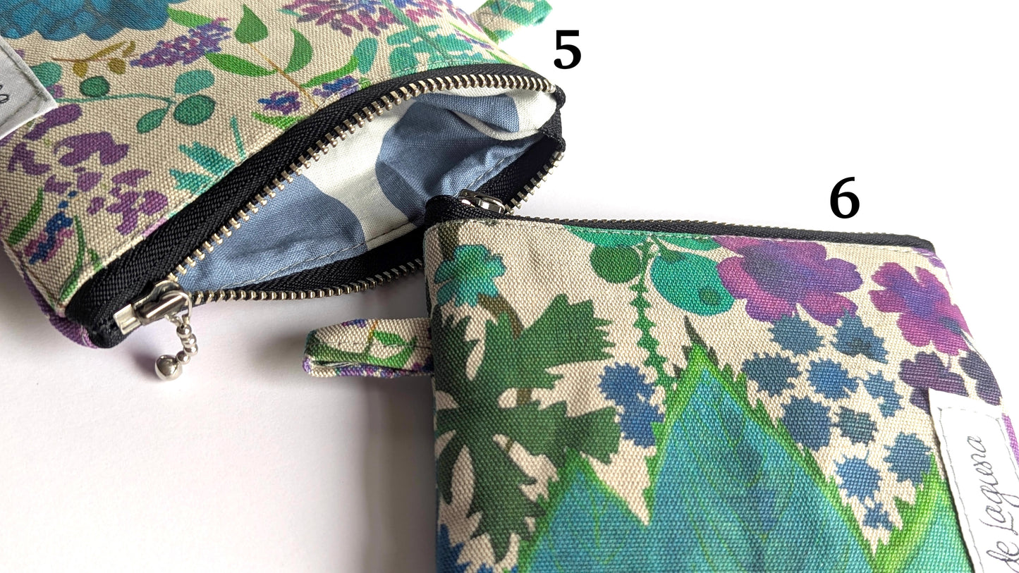 Upcycle upholstery fabrics coin purses