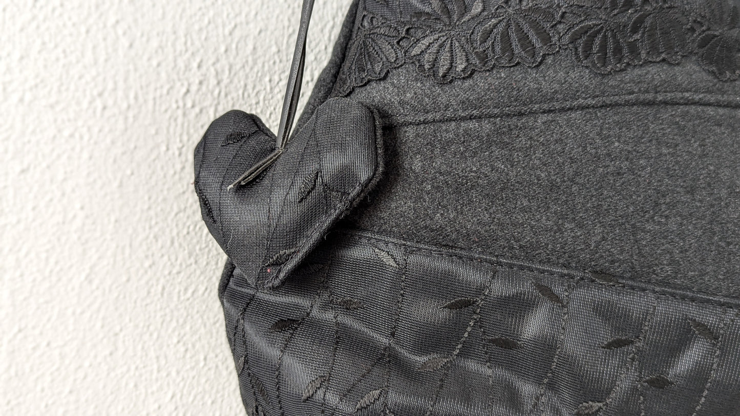 Wool and lace patchwork bag