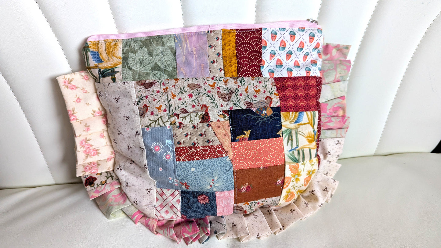 Quilted Ruffled Tote and crossbody bags set (sewing pattern)