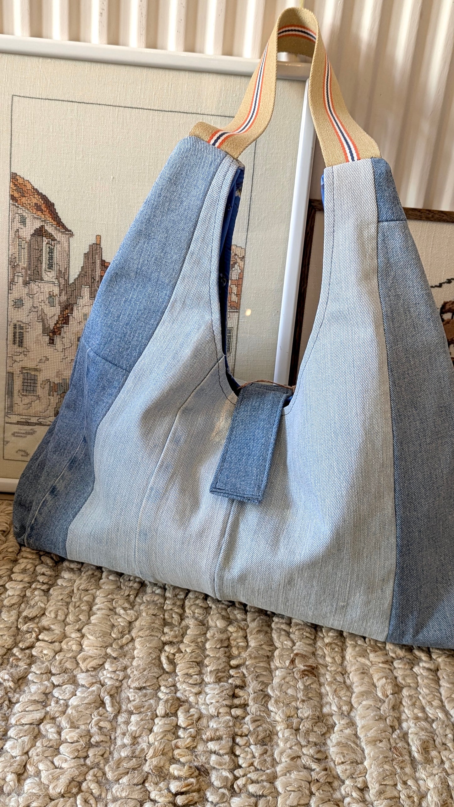 Upcycle denim patchwork denim boho