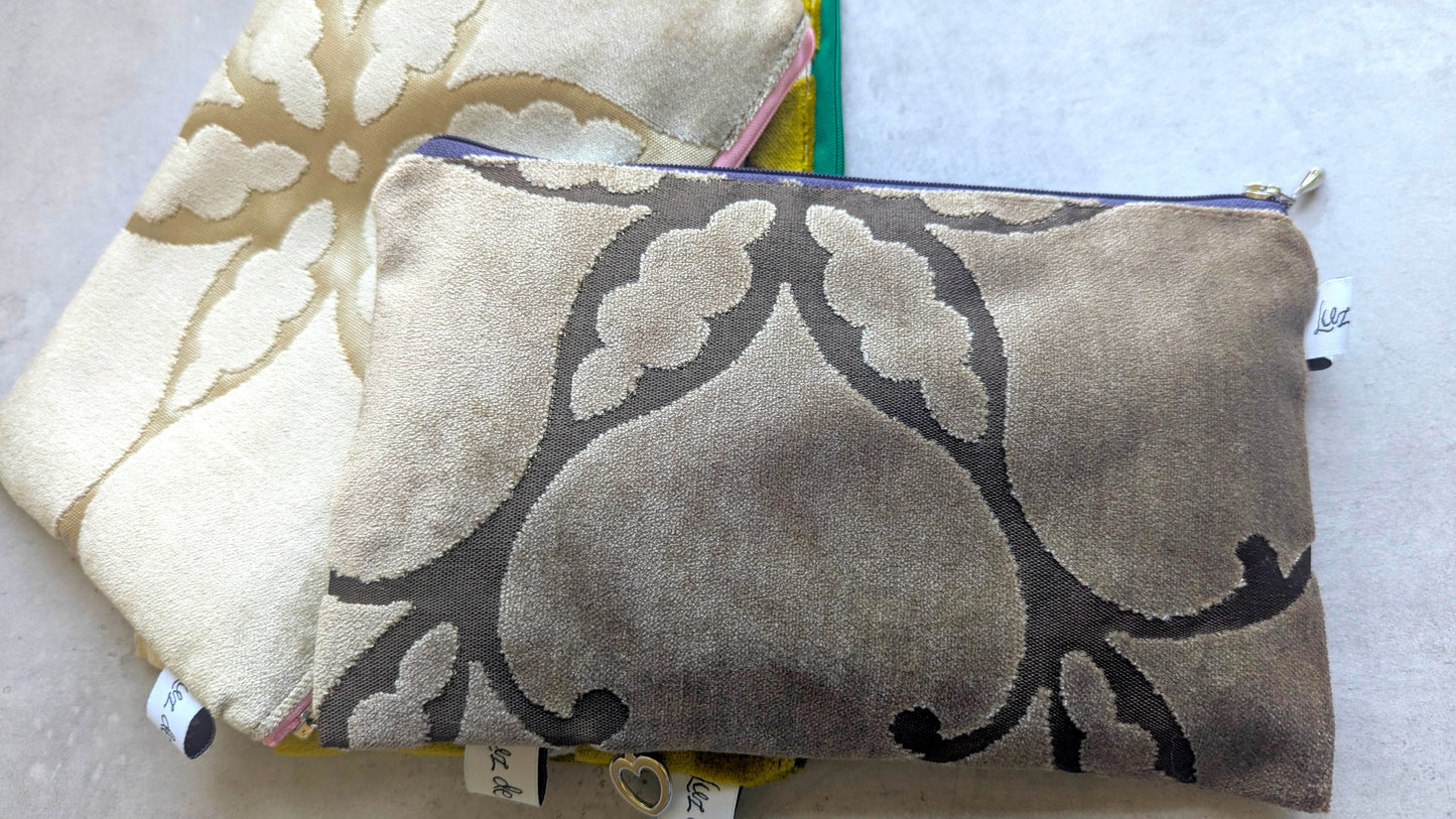 Upcycle upholstery fabric pouches