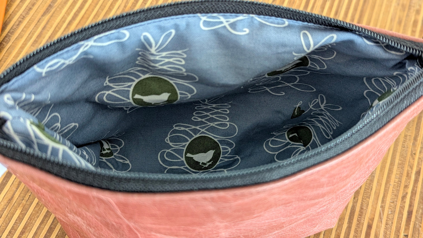 Green leather pencil case