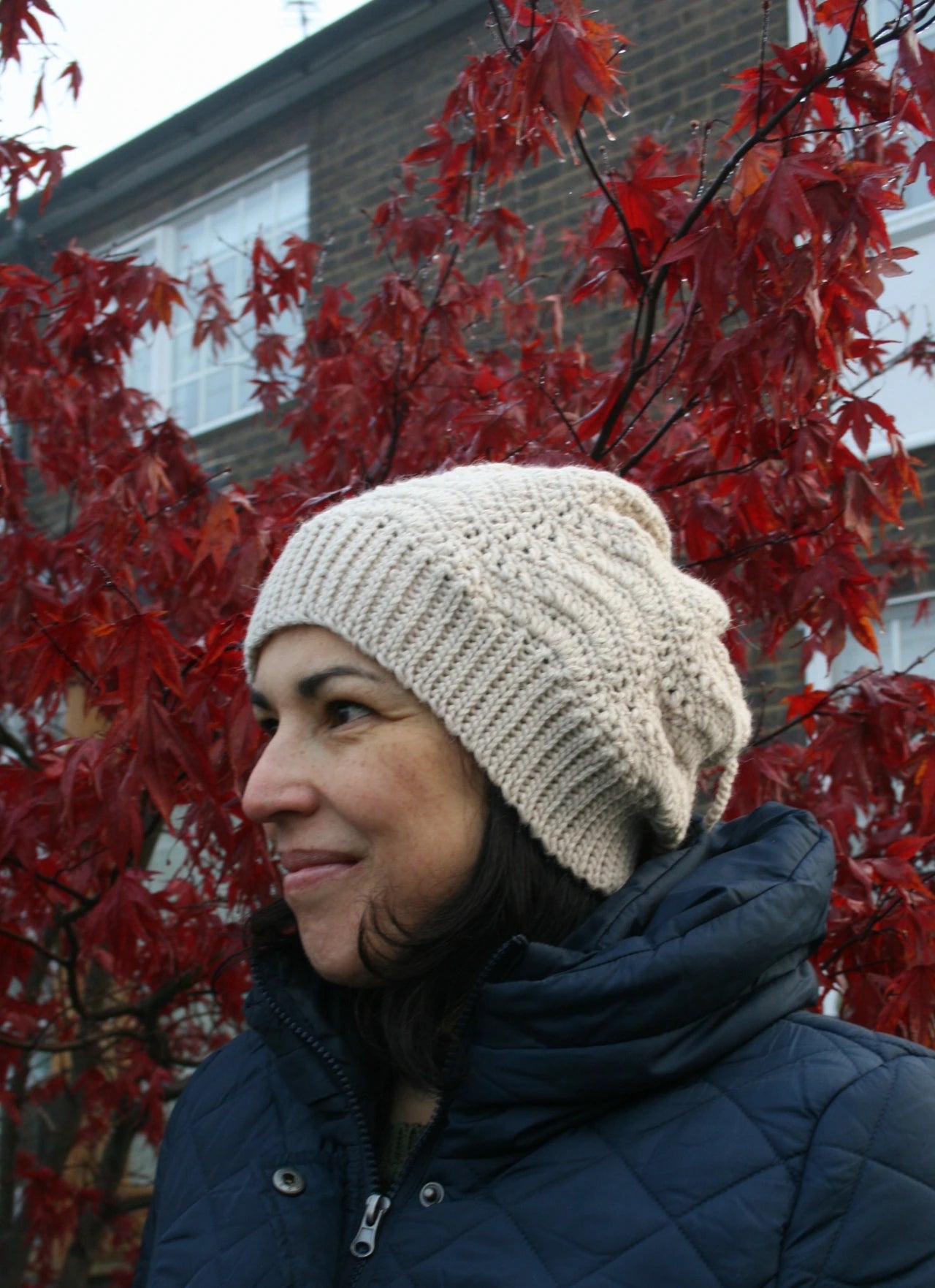 Slouchy lace hat and cowl crochet pattern