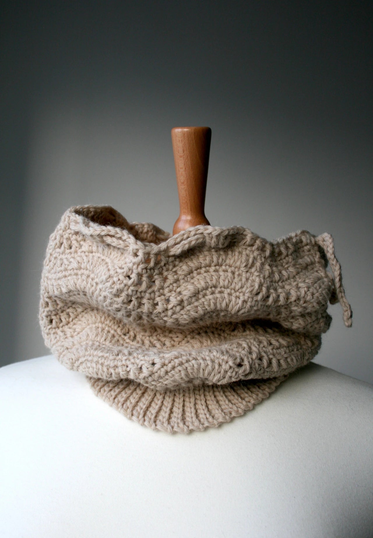 Slouchy lace hat and cowl crochet pattern