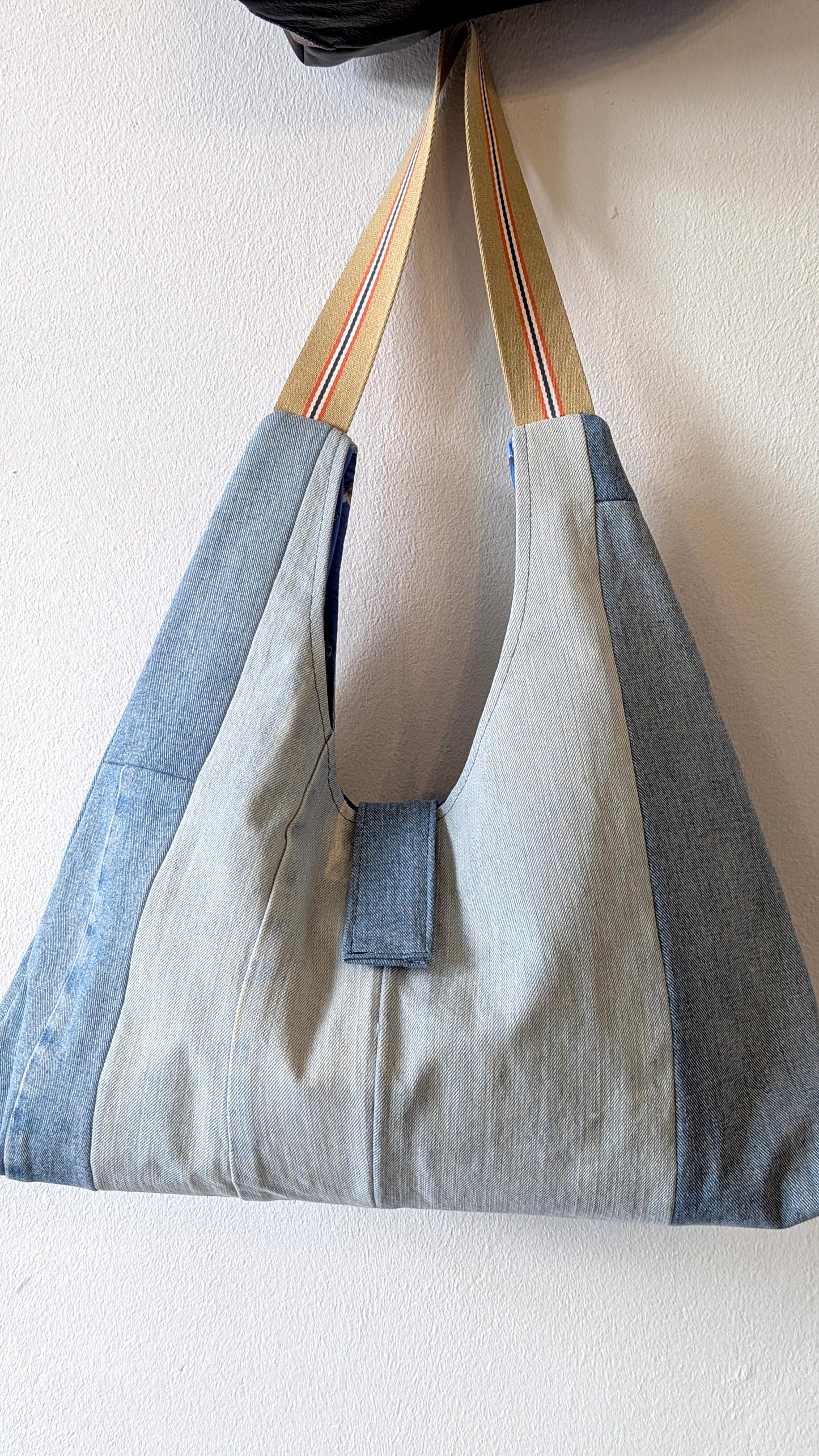 Upcycle denim patchwork denim boho