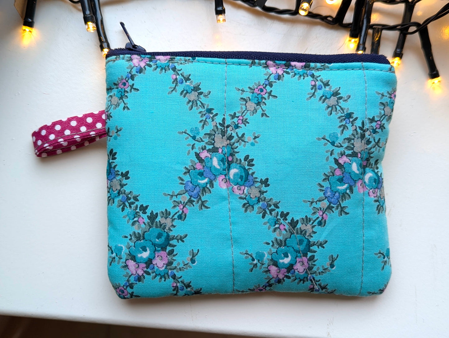 Vintage blue flowered Quilted Wallet