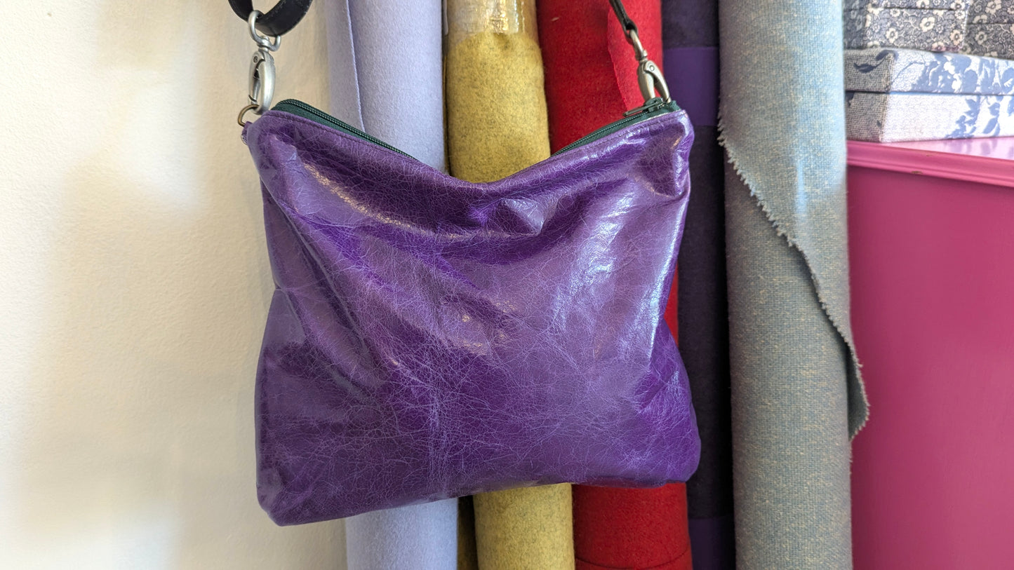 Purple purple leather crossbody bag