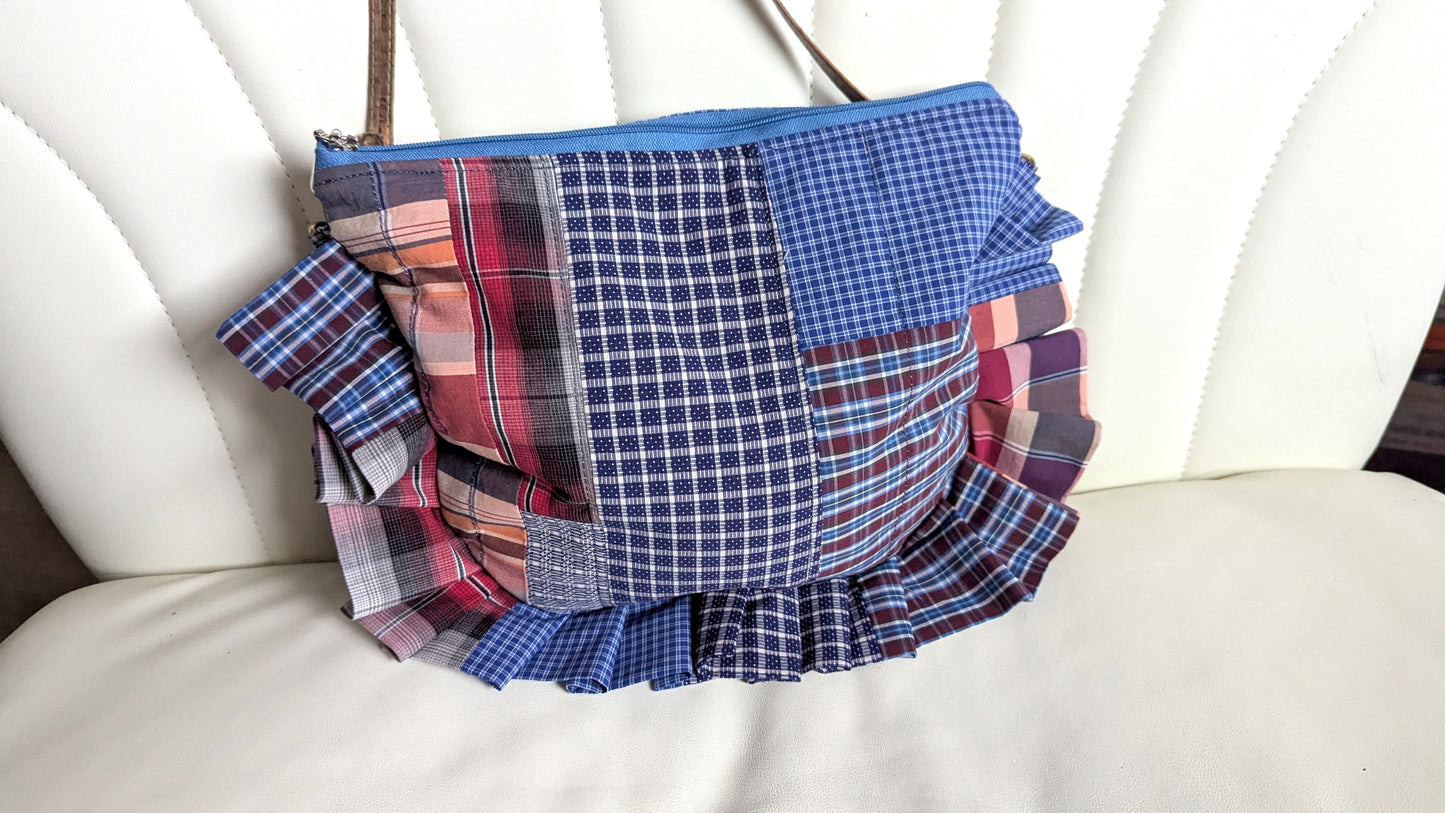 Ruffled, quilted and scrappy crossbody bag
