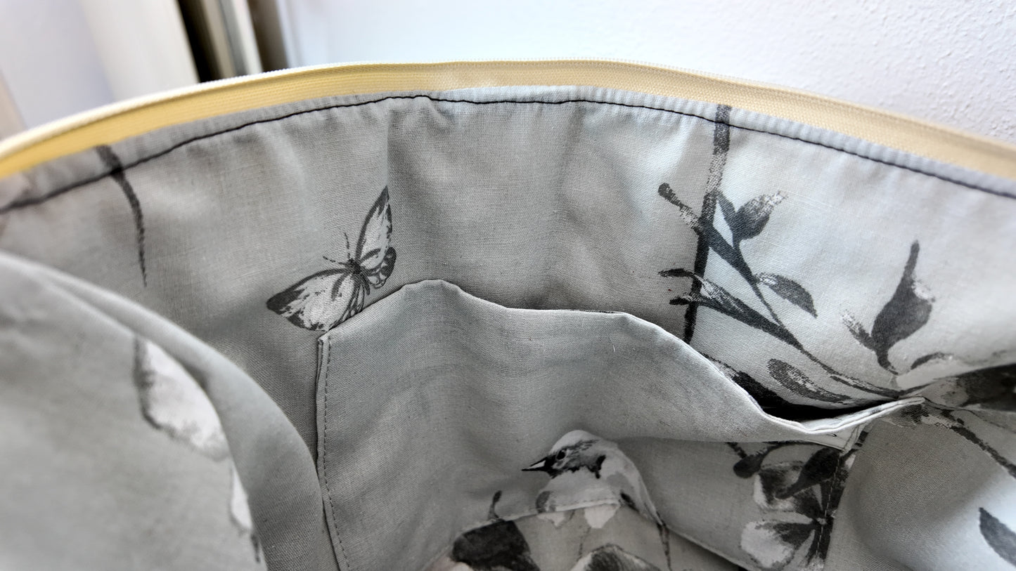 Van Gogh bag, (Wool, leather and canvas patchwork bag)