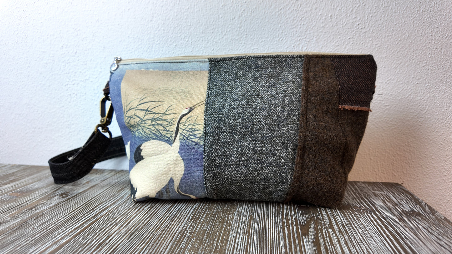 Japanese canvas patch and wool bag