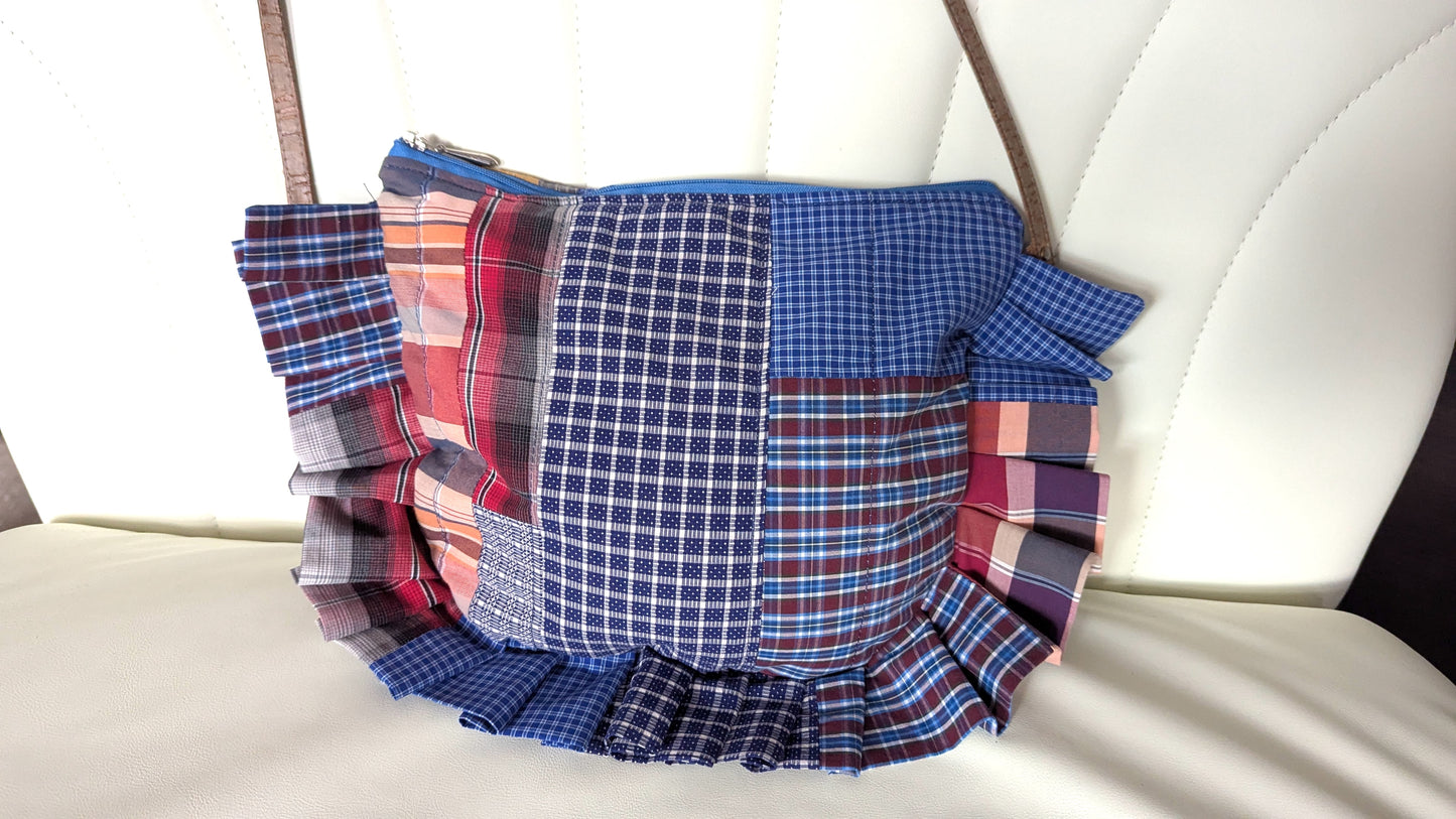 Ruffled, quilted and scrappy crossbody bag