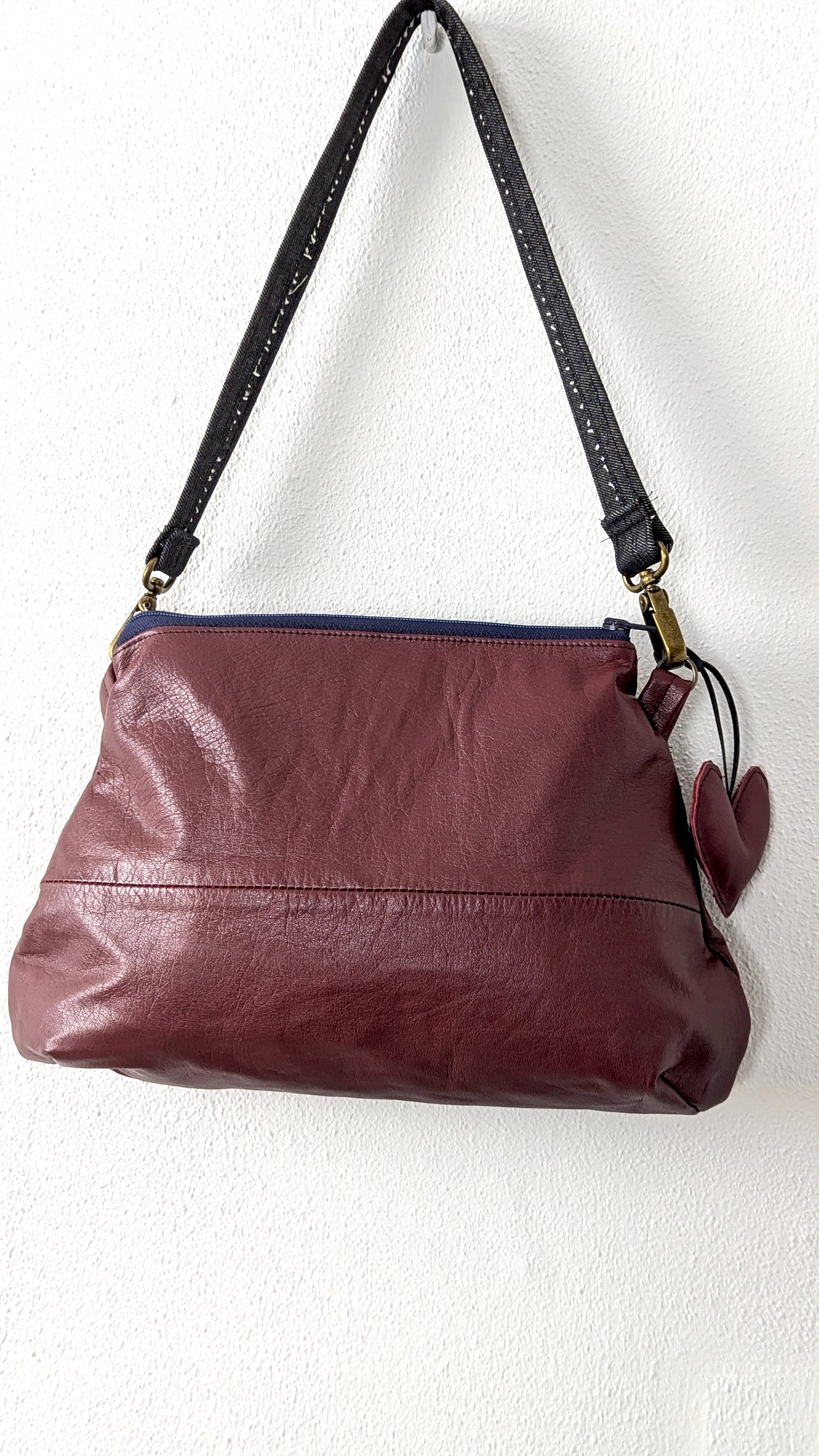 Upcycle red leather bag