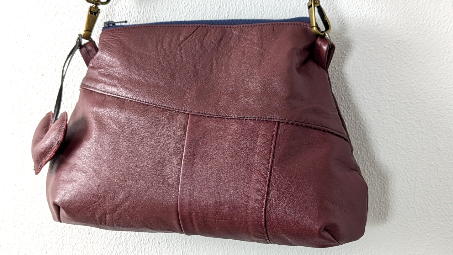 Upcycle red leather bag