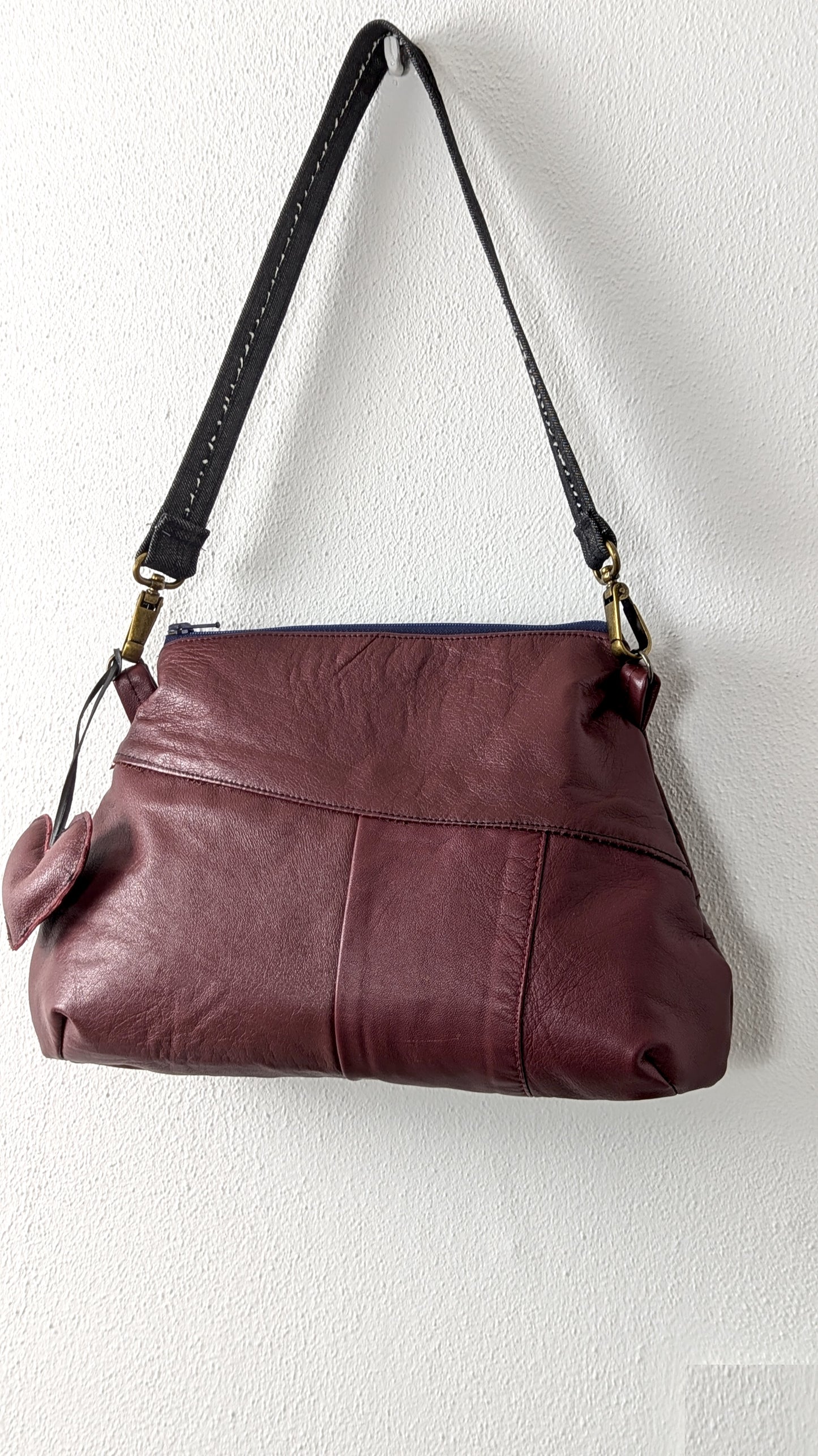 Upcycle red leather bag