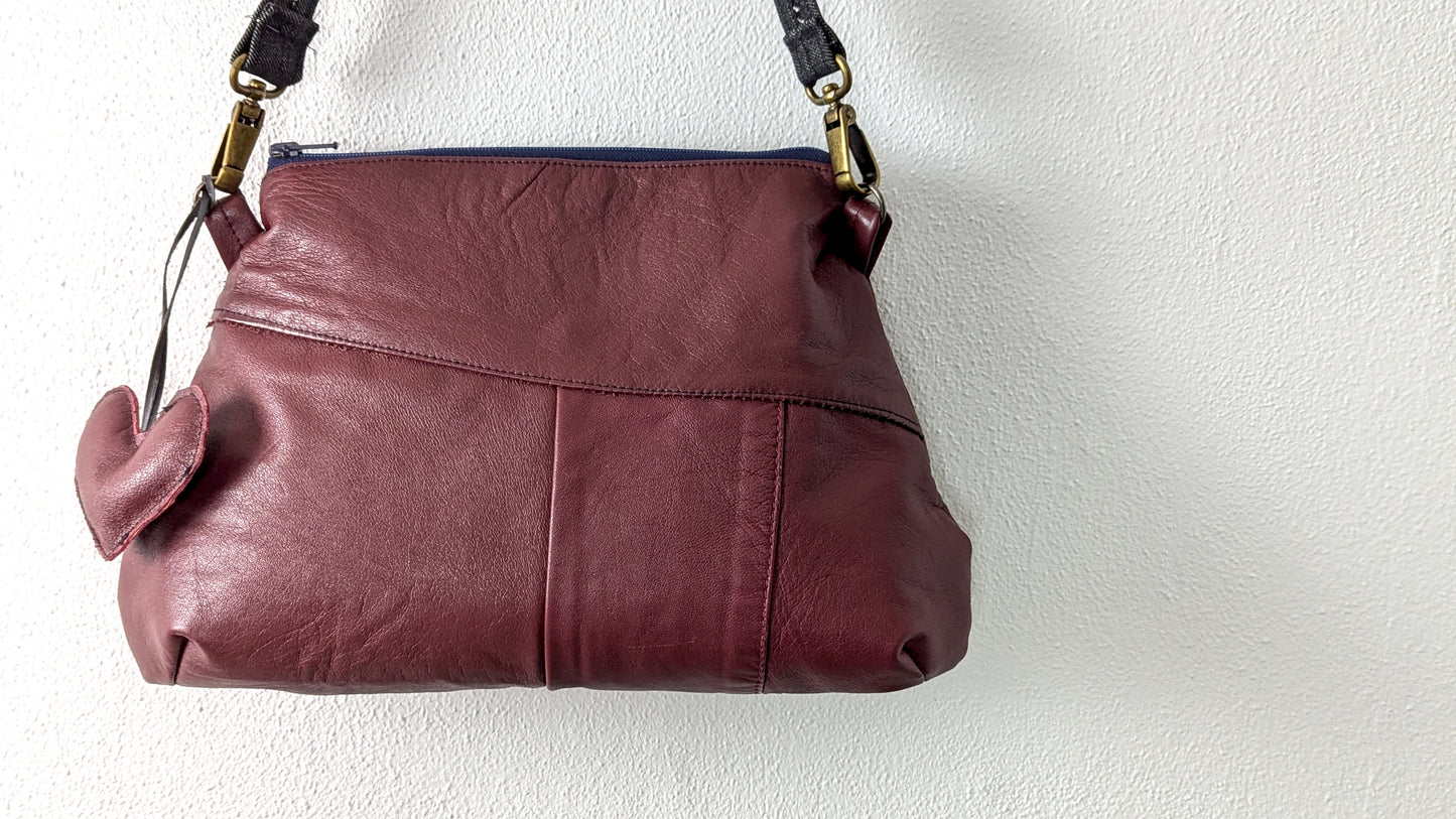 Upcycle red leather bag
