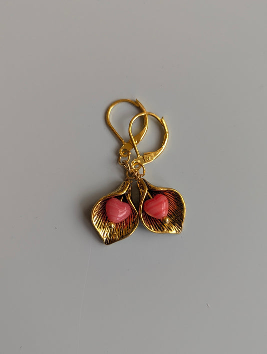 Handmade Gold Leaf Earrings