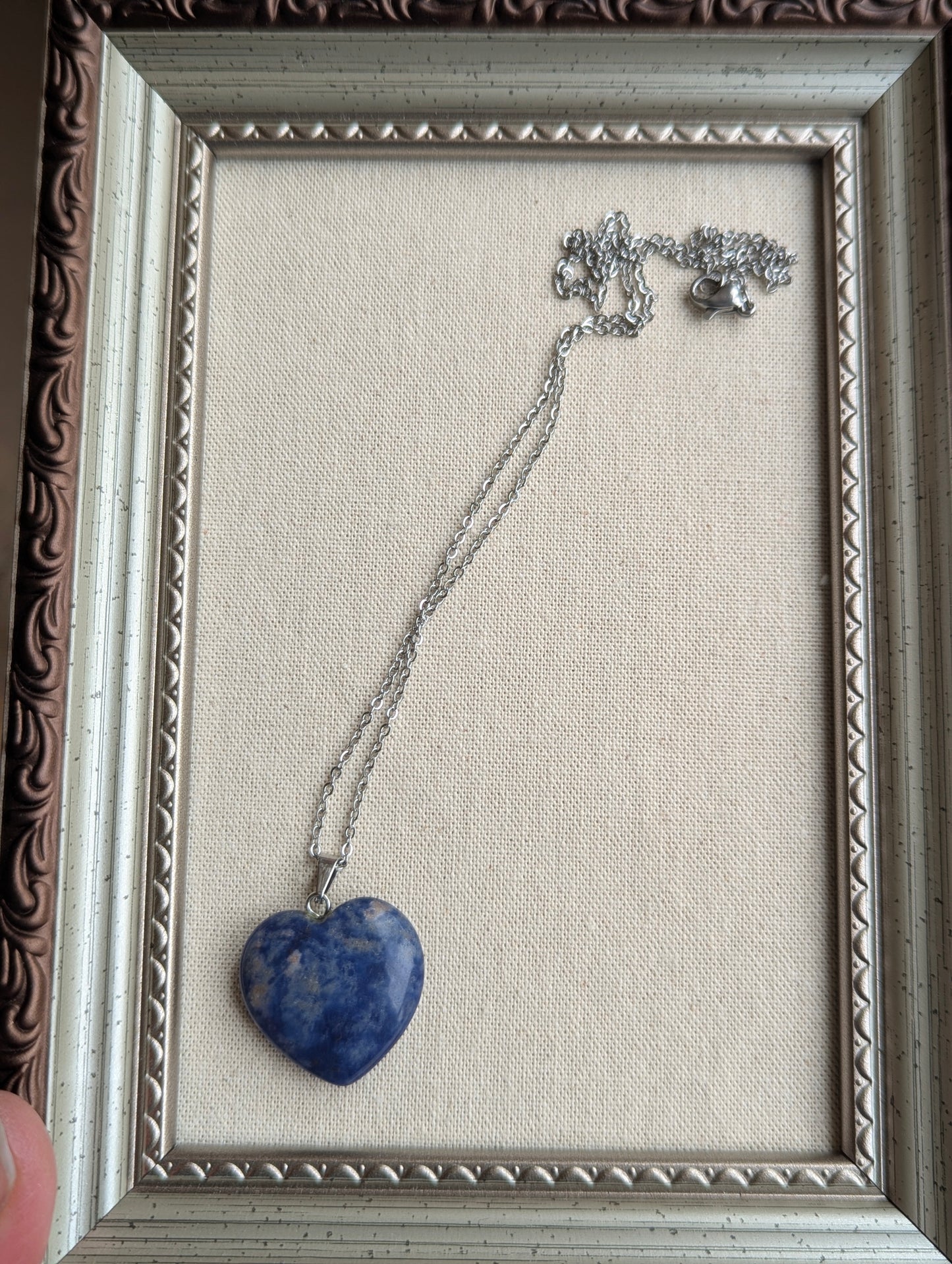 Blue Heart Stone Necklace