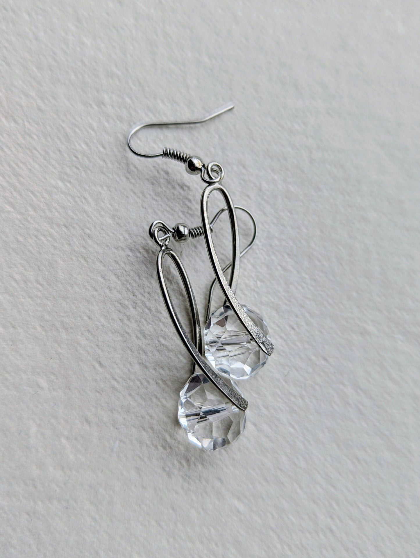 Elegant Clear Faceted Crystal Drop Earrings