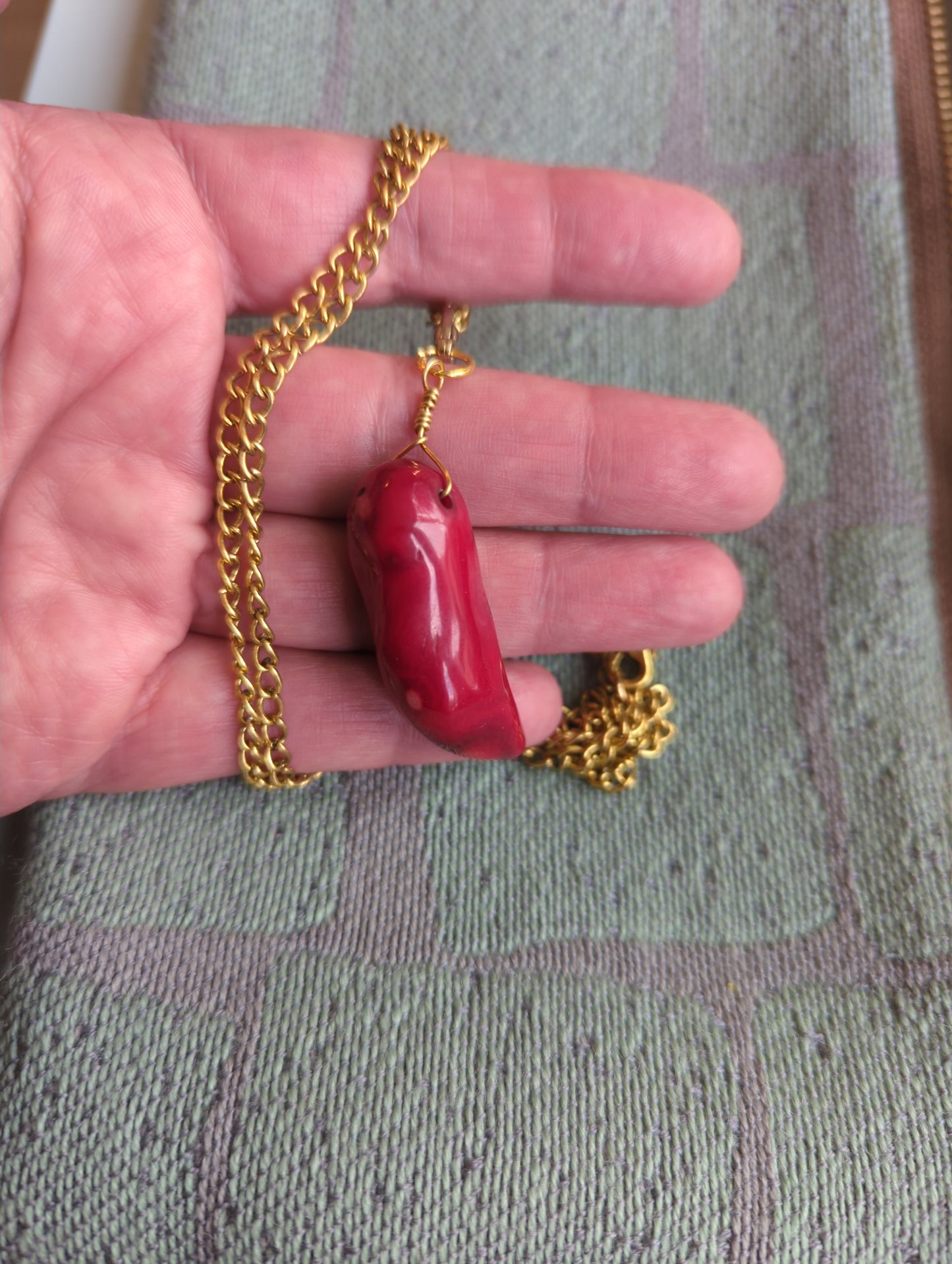 Red Coral Bead Necklace