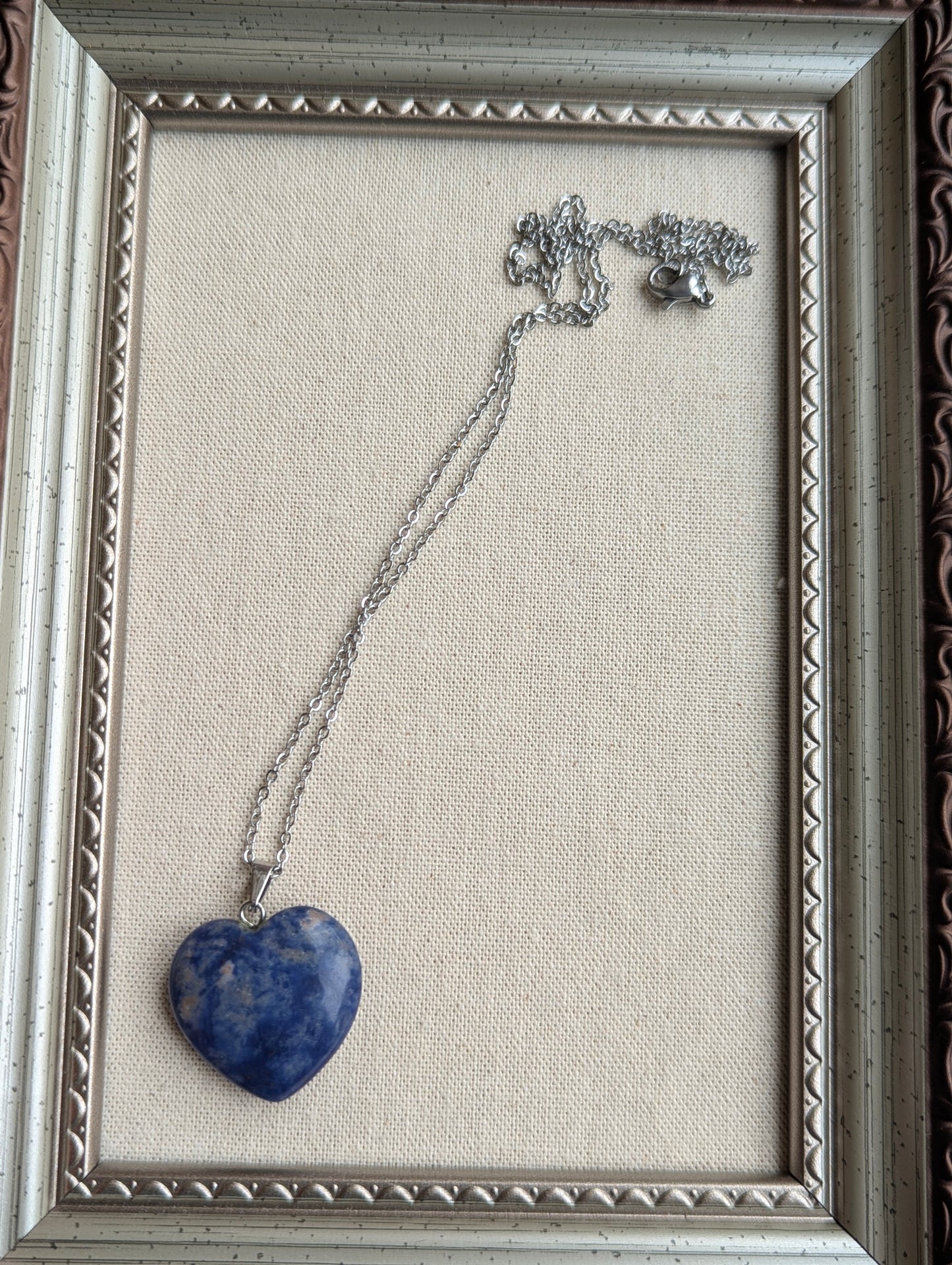 Blue Heart Stone Necklace