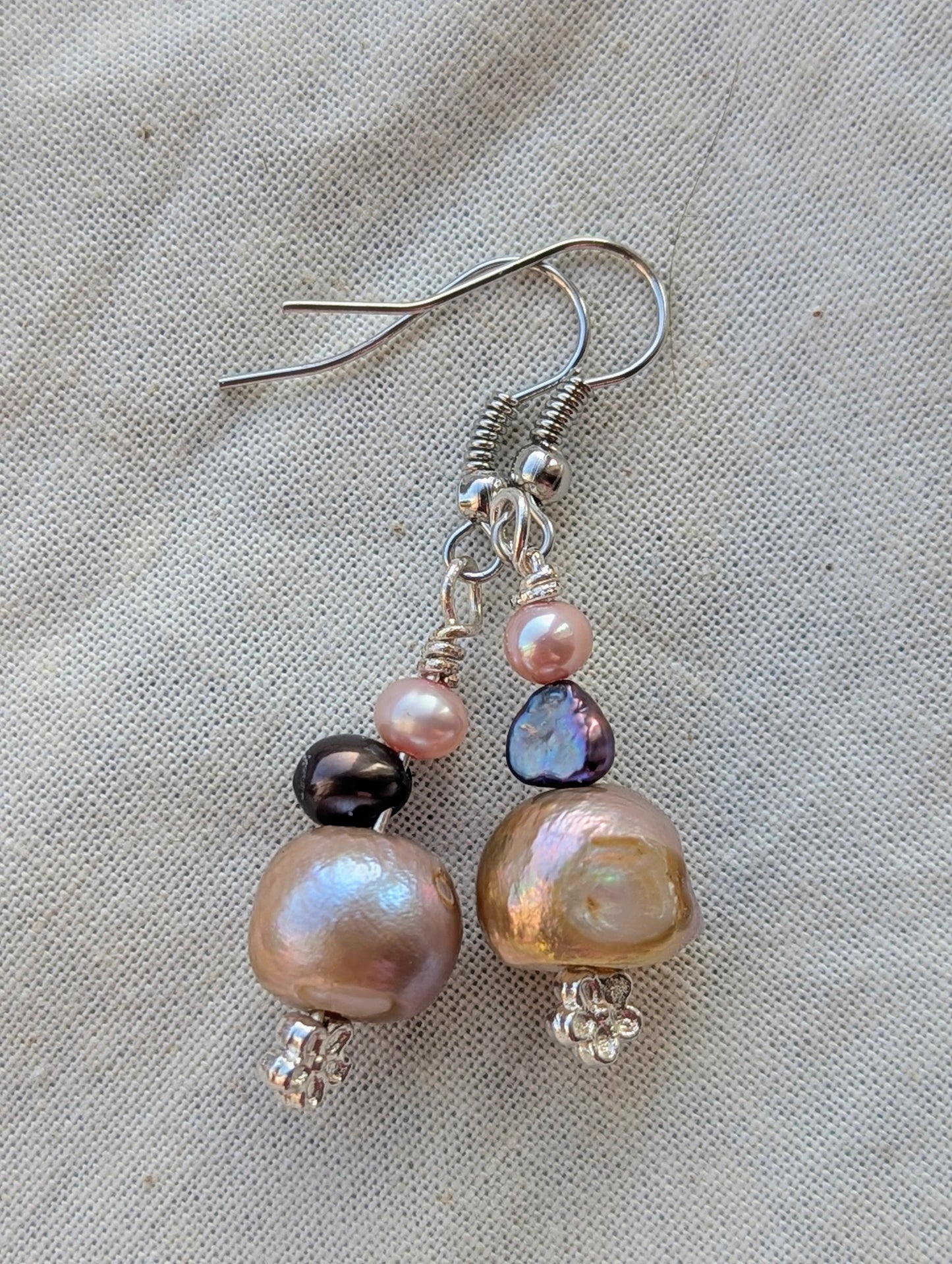 Handmade Multi-Color Baroque Pearl Dangle Earrings