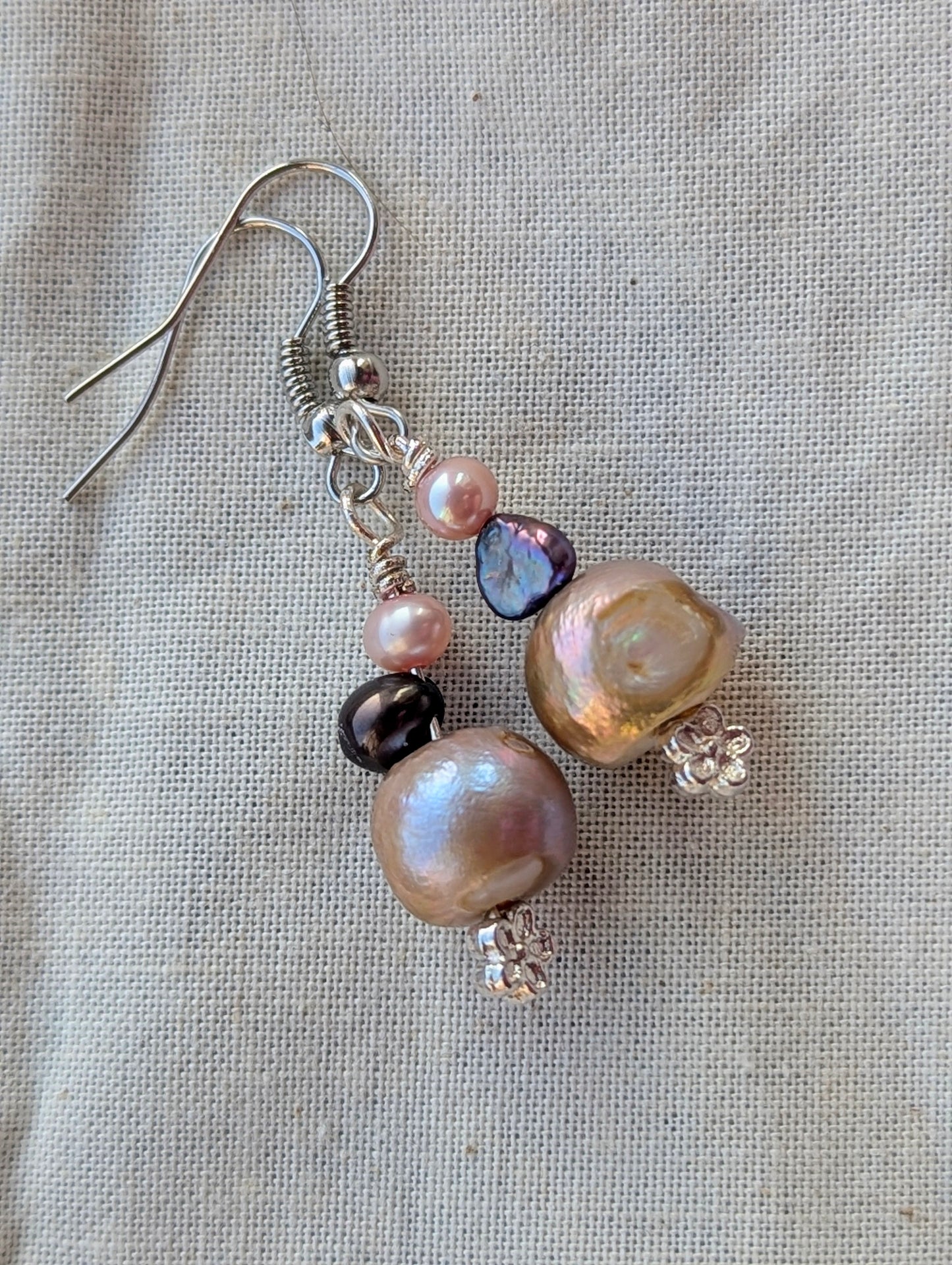 Handmade Multi-Color Baroque Pearl Dangle Earrings