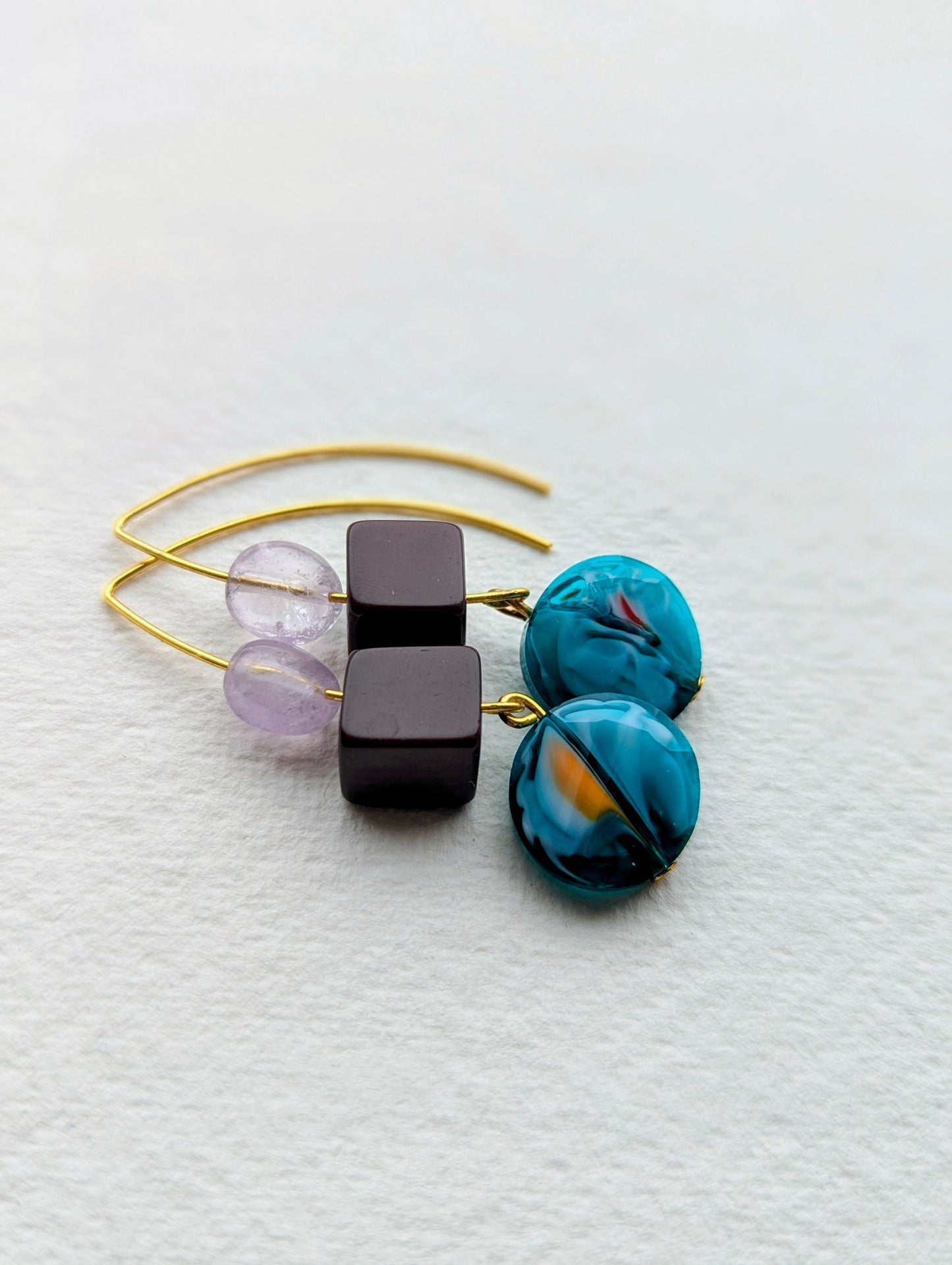 Artisan Mixed Bead Drop Earrings