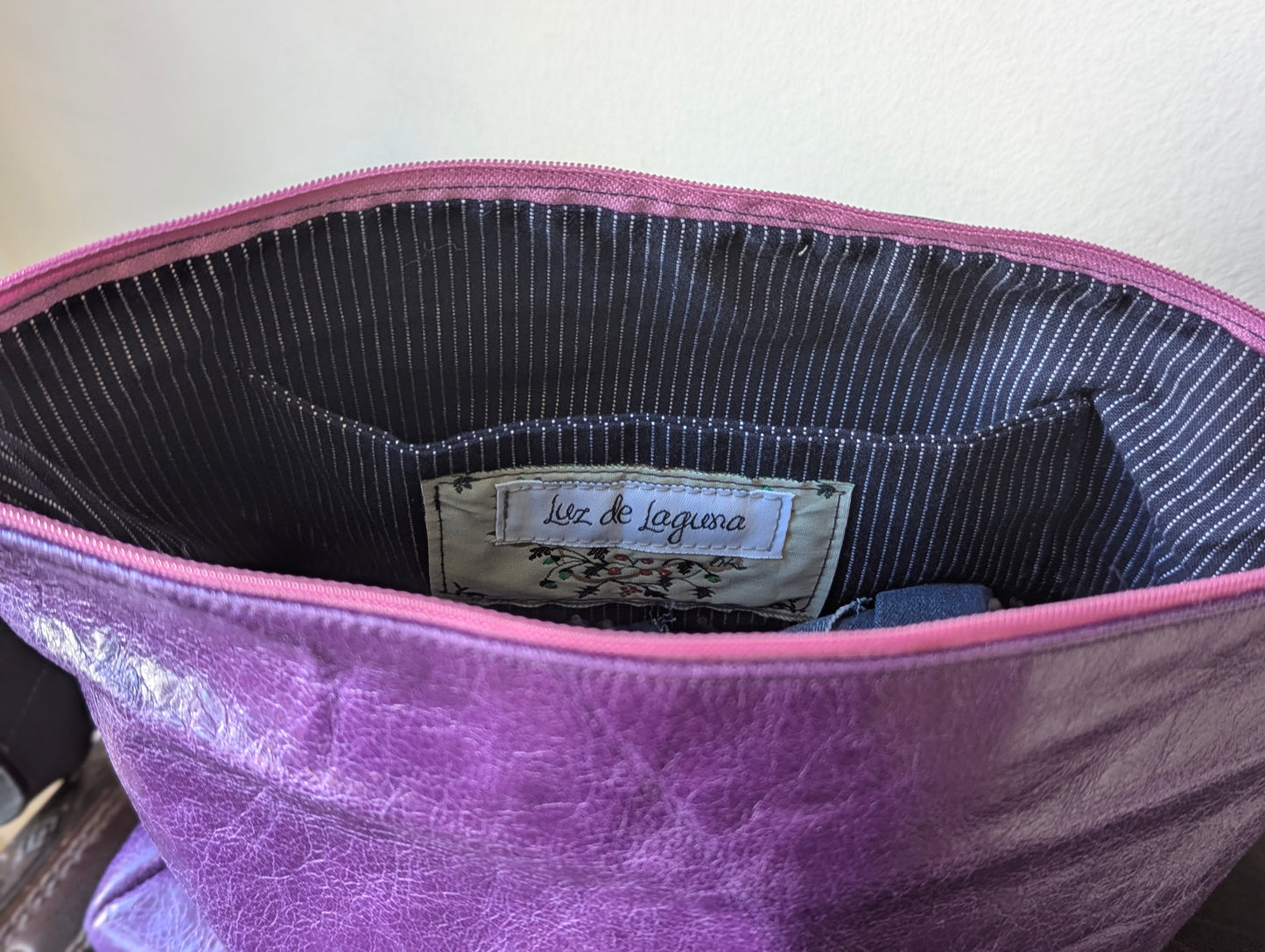 Vibrant Purple Upcycled Leather Crossbody