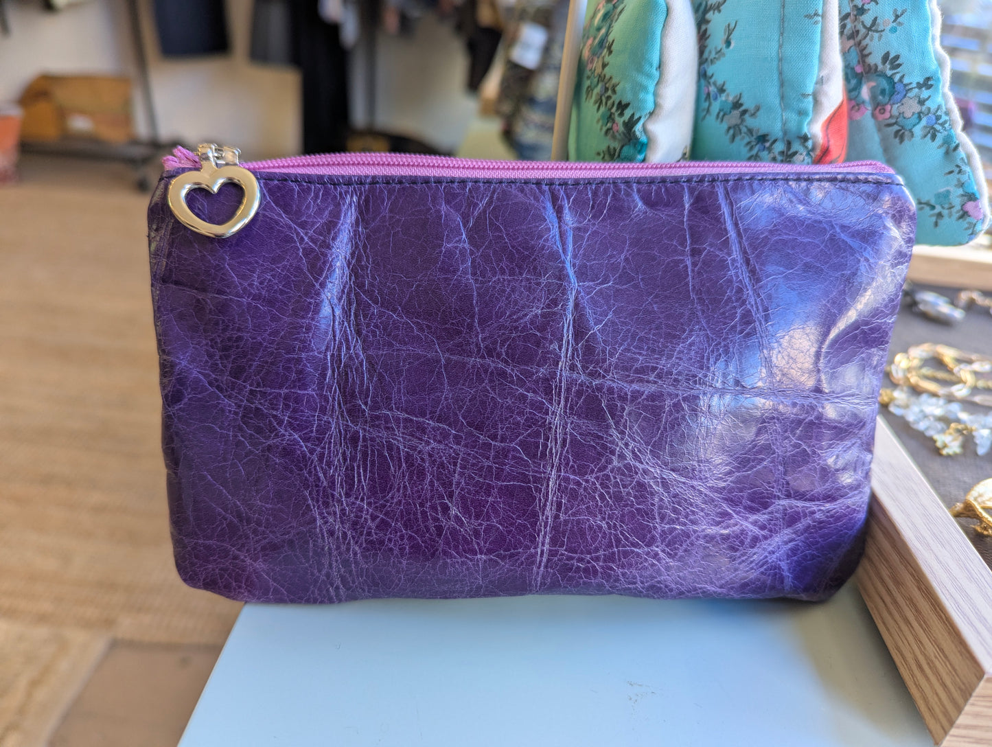 Handmade Purple Crinkled Pouch