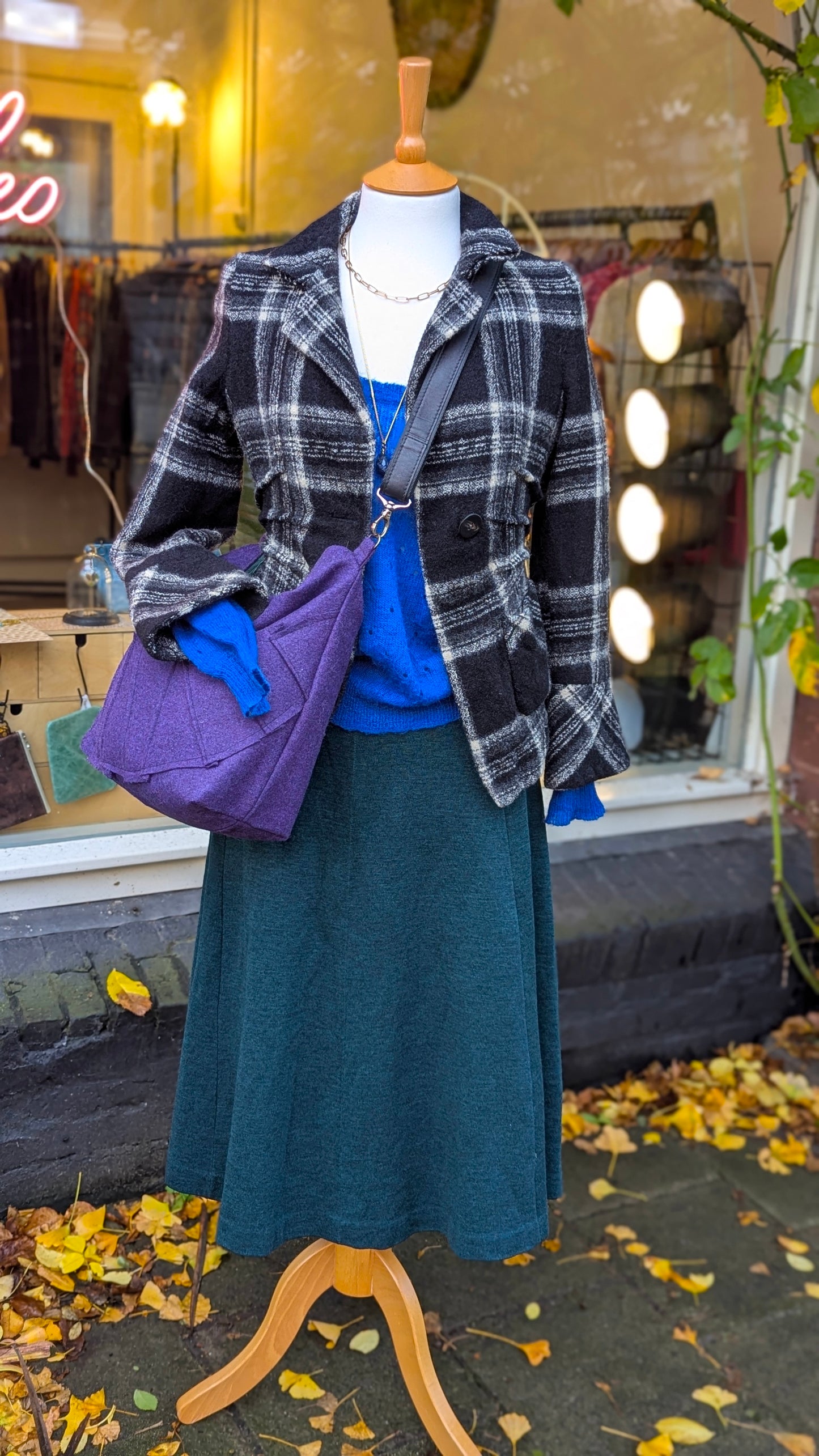 Vintage black and white wool jacket