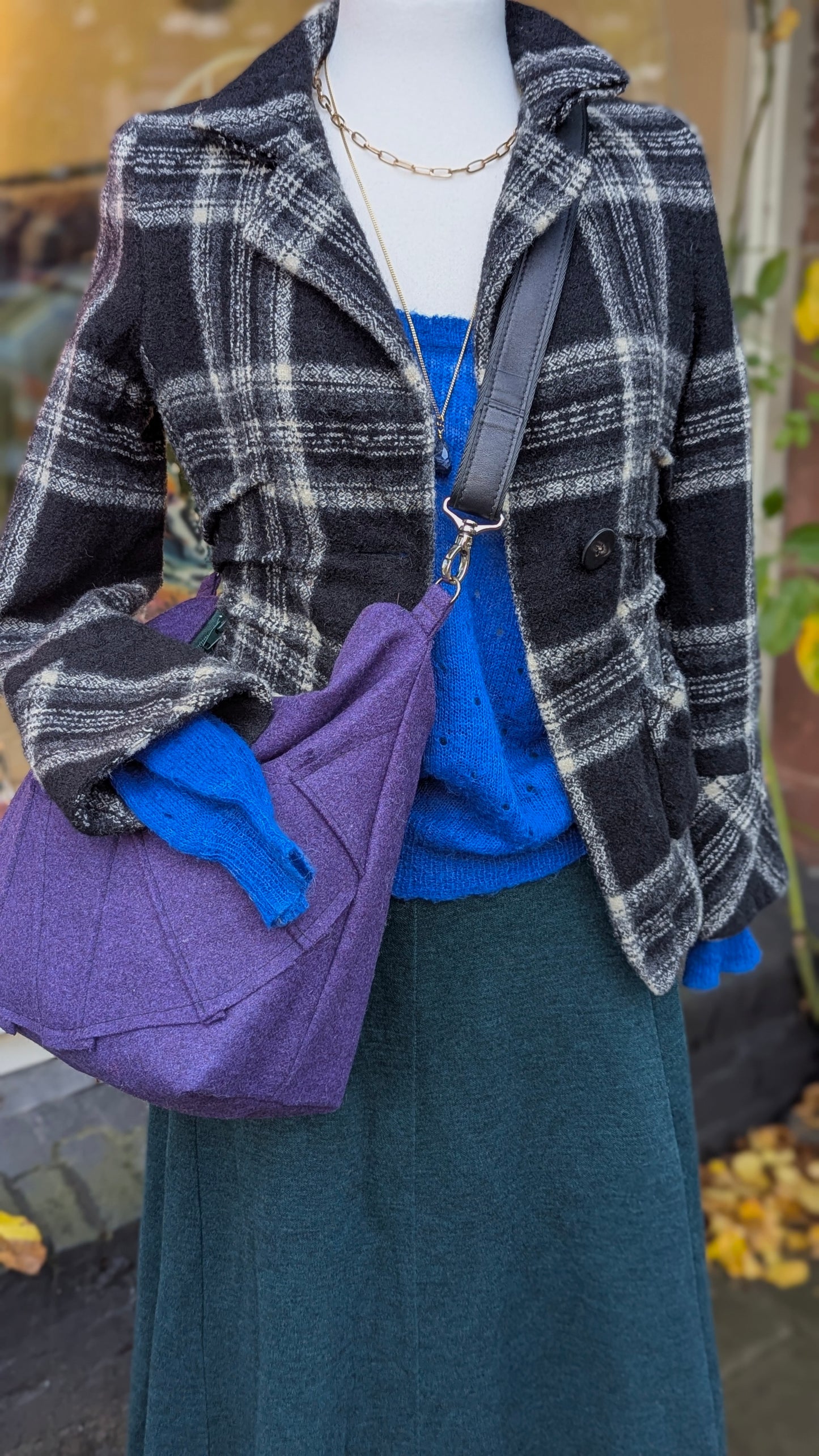 Vintage black and white wool jacket