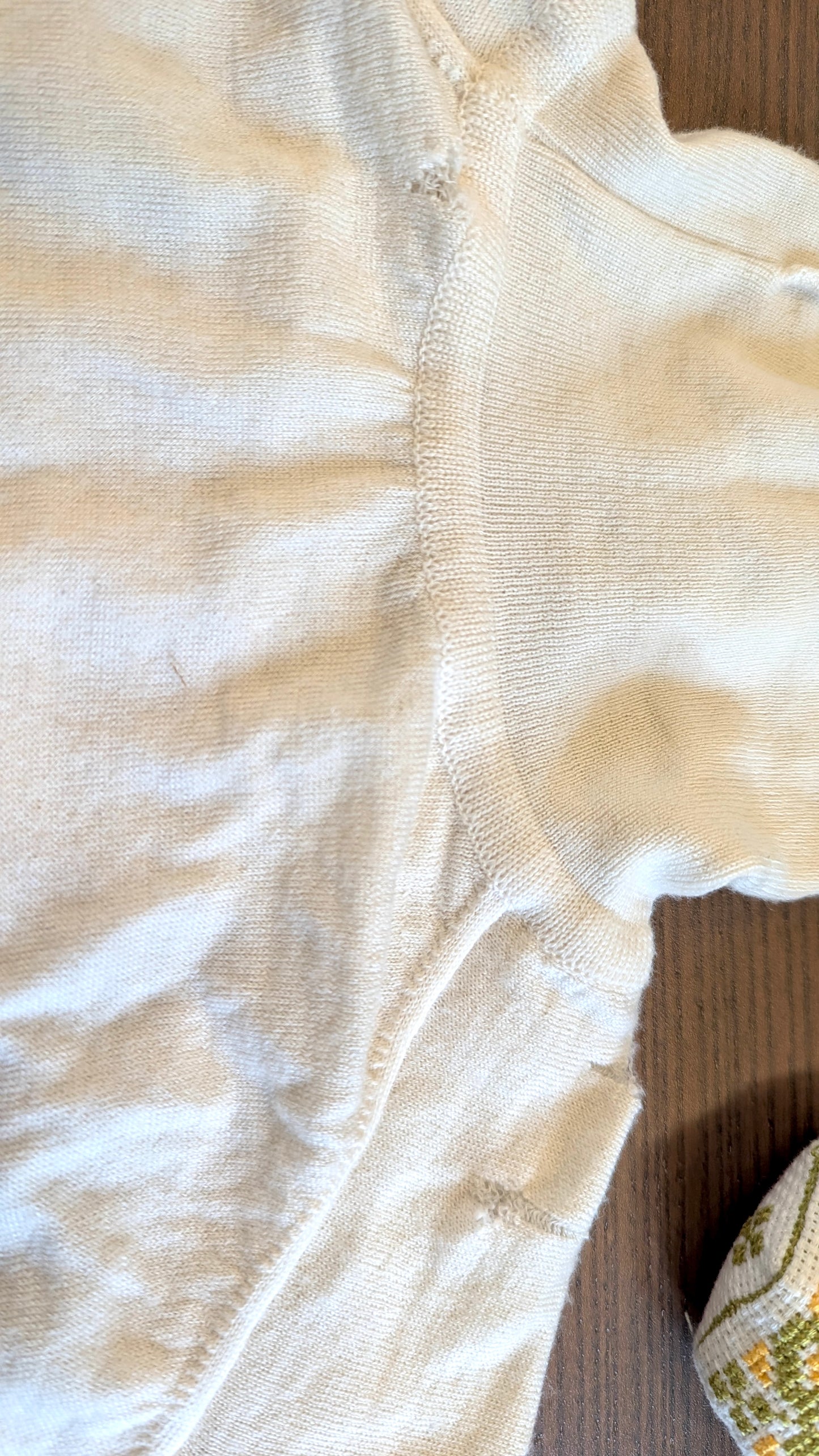 Upycled  John Smedley merino wool sweater with embroidery