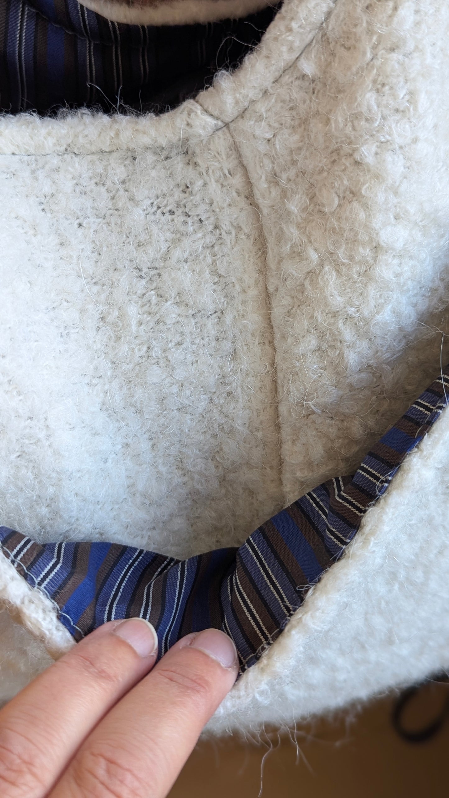 Upcycle vintage wool and leather bohemian bag