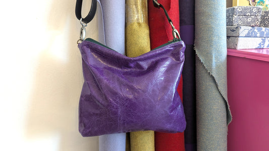 Purple purple leather crossbody bag