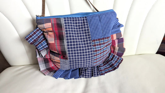 Ruffled, quilted and scrappy crossbody bag