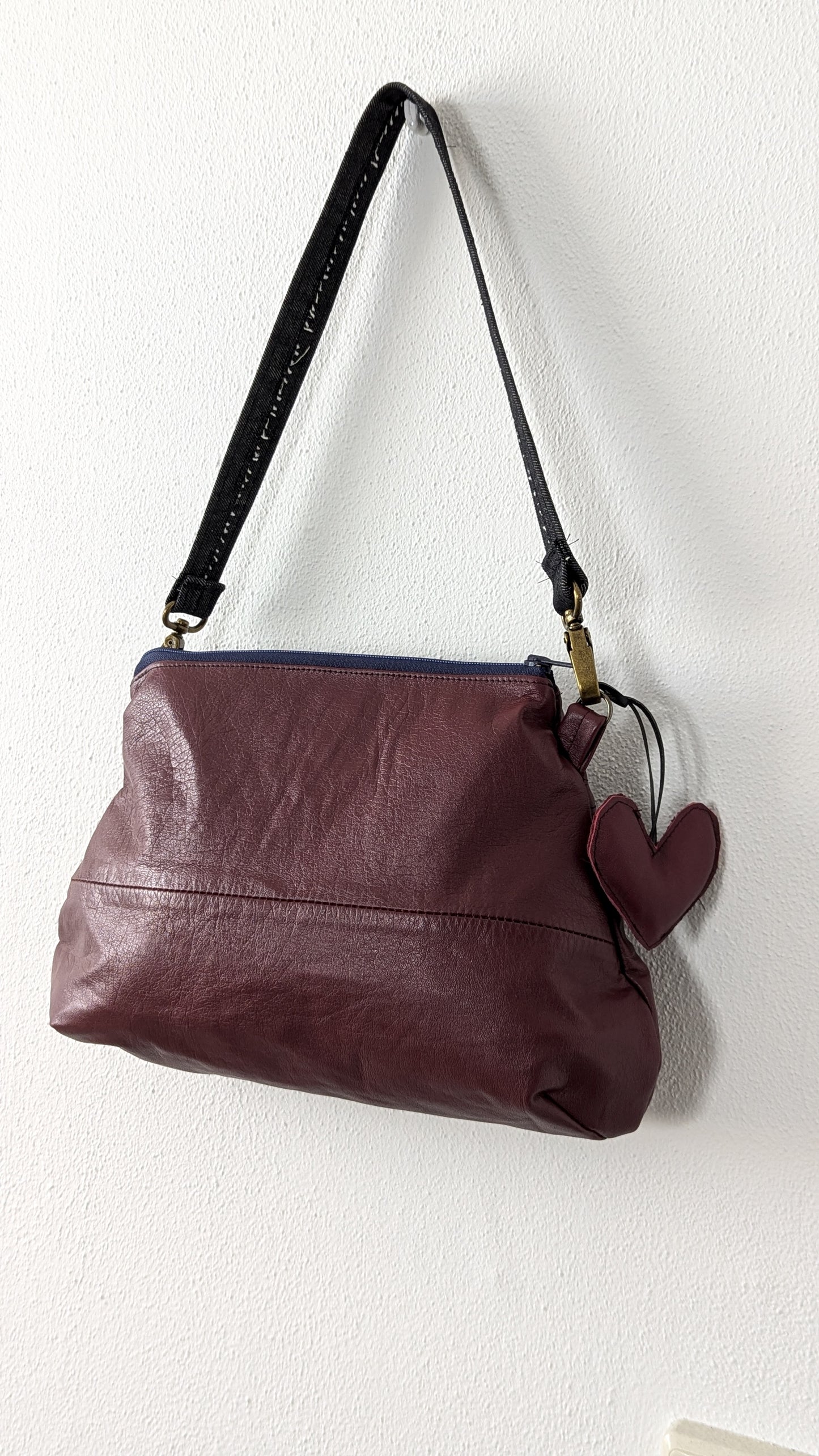 Upcycle red leather bag