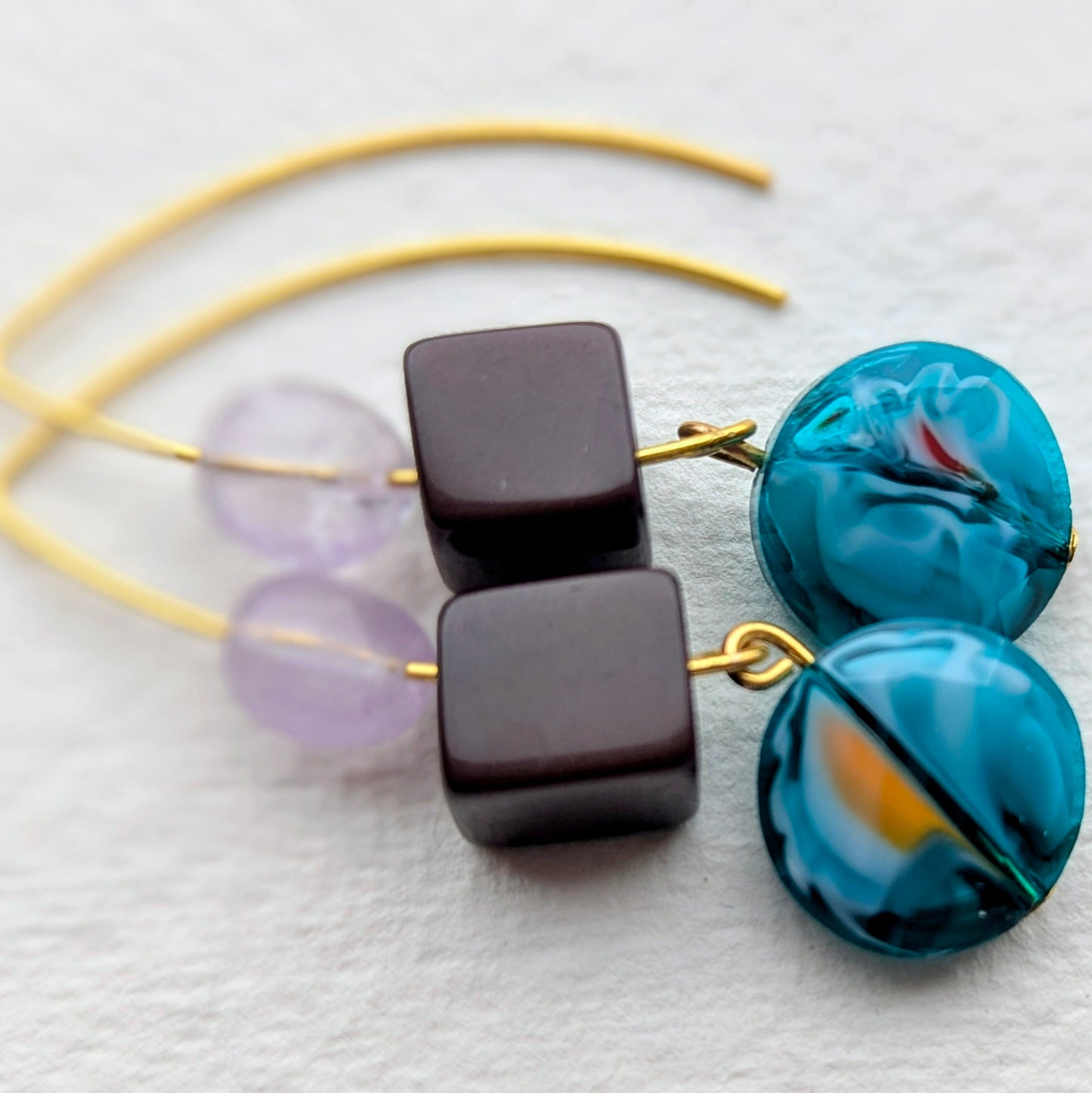 Artisan Mixed Bead Drop Earrings