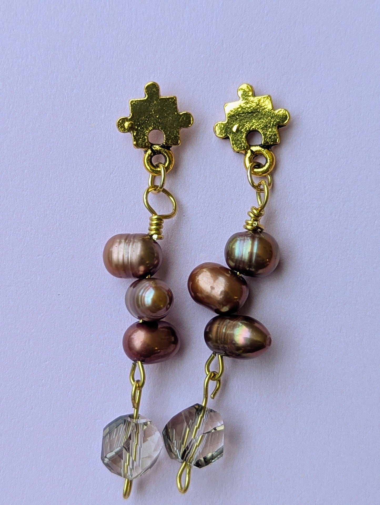 Puzzle Pearl Dangle Earrings