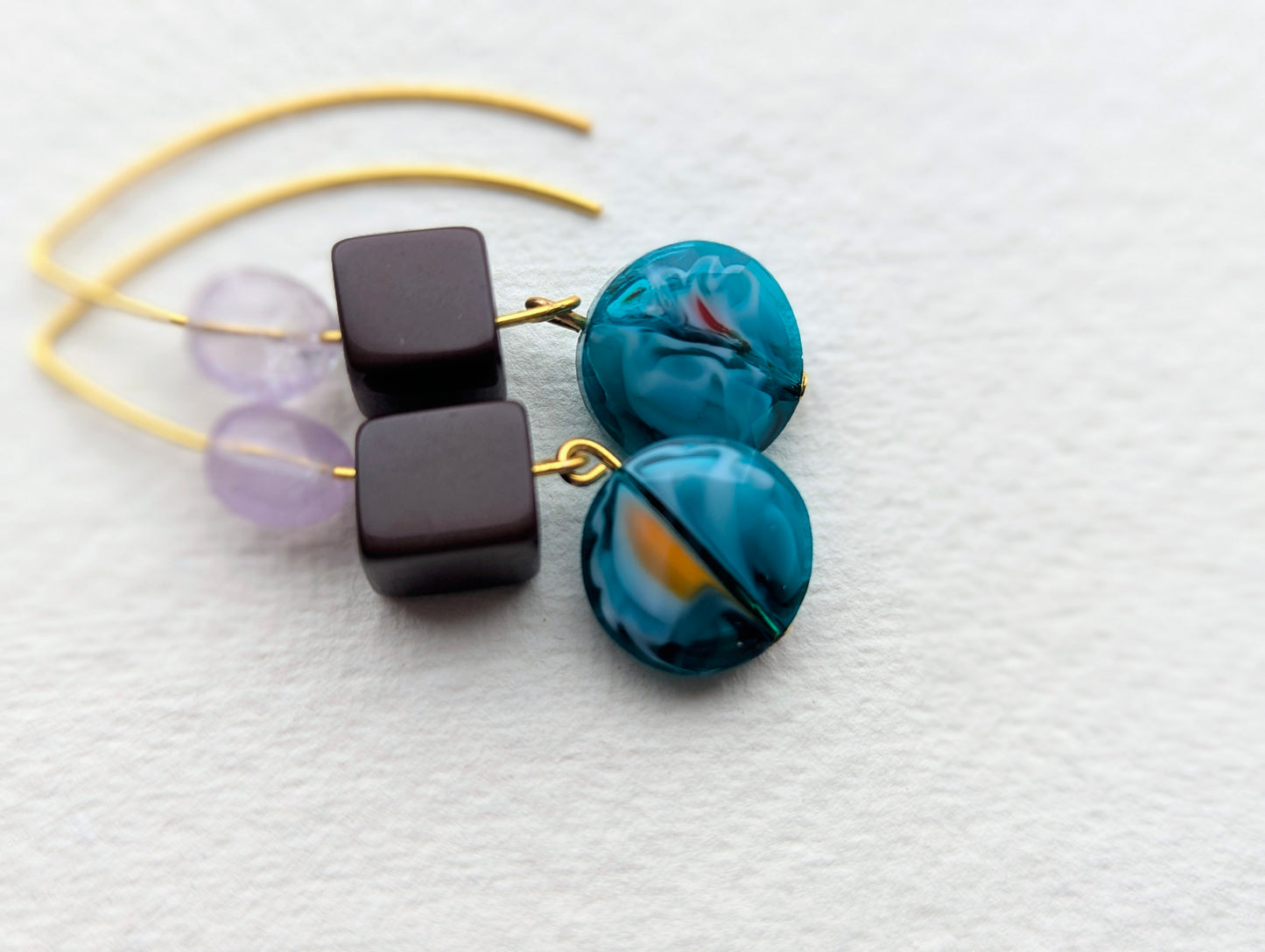 Artisan Mixed Bead Drop Earrings