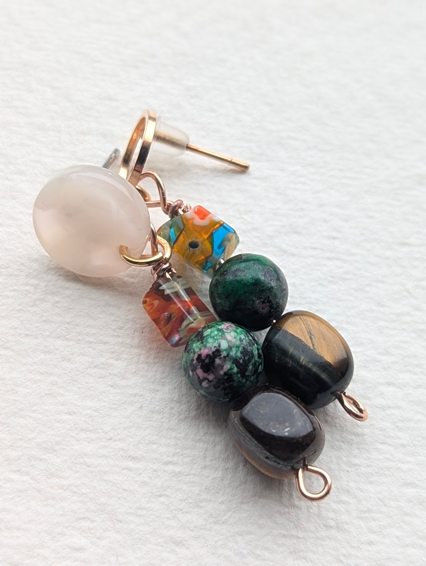 Artisan Mixed Stone Dangle Earrings