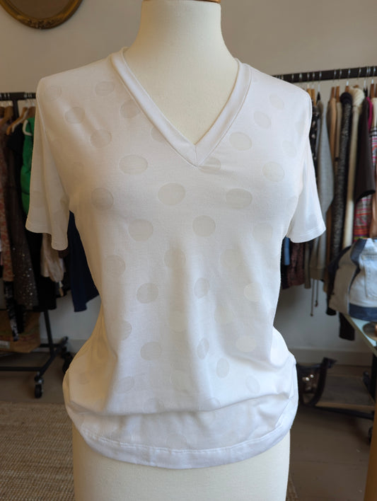 Paul Smith White Polka Dot V-Neck Top
