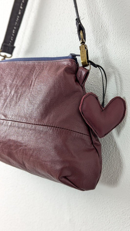 Upcycle red leather bag